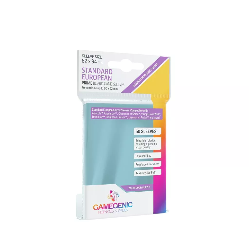 Gamegenic Sleeves: Prime Standard European-Sized 62x94mm (50) 1 Gamegenic Sleeves: Prime Standard European-Sized 62x94mm (50)