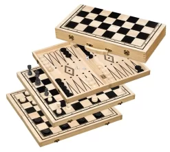 Philos Schaak/Dam/Backgammon Kassette Veld 50 Mm, Koningshoogte 100 Mm