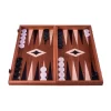 Mahonie 3 In 1 Backgammon/Schaak/Dam Bord Small Zwart