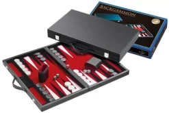 Philos Backgammon Koffer Groot Standaard (rood)