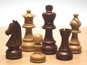 Schaakstukken Palm-Palisander Mt.6 (Verzwaard) 2 Schaakstukken Palm-Palisander Mt.6 (Verzwaard) - Afbeelding 2