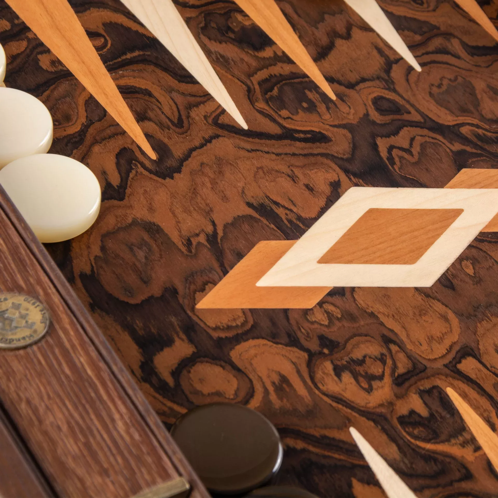 Backgammon: California Walnut Burl 3 Backgammon: California Walnut Burl - Afbeelding 3